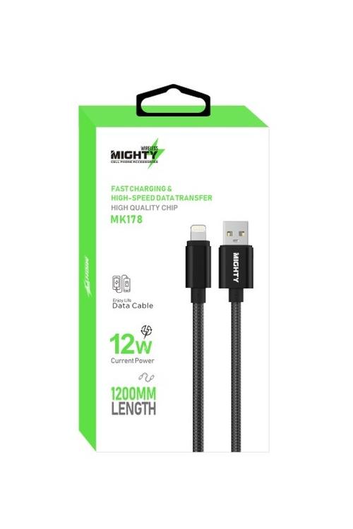 Mighty 4FT Fabric Lightning Cable Black MK178