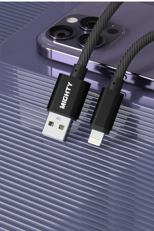 Mighty 4FT Fabric Lightning Cable Black MK178