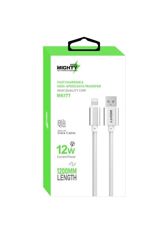 Mighty 4FT Fabric Lightning Cable White MK177