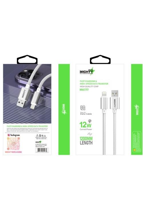 Mighty 4FT Fabric Lightning Cable White MK177