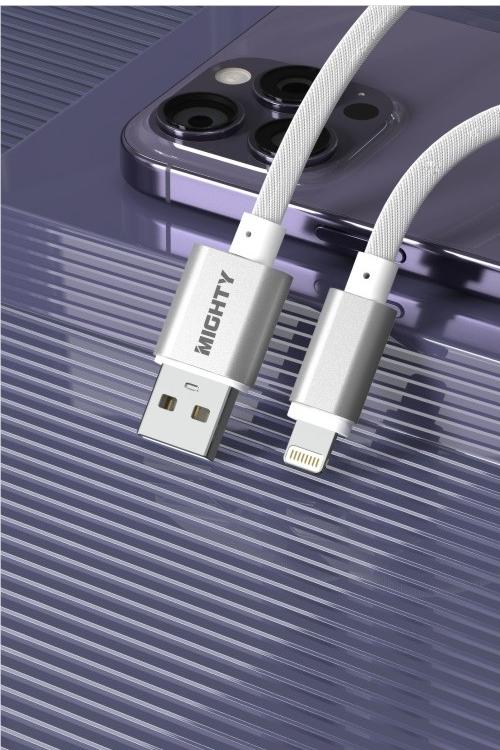 Mighty 4FT Fabric Lightning Cable White MK177