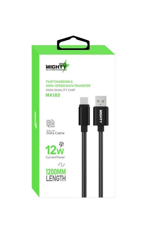 Mighty 4FT Fabric Type-C Cable Black MK180