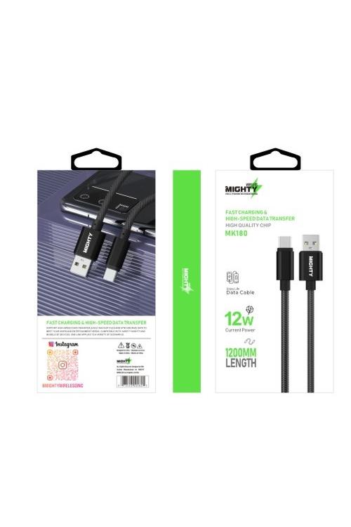 Mighty 4FT Fabric Type-C Cable Black MK180