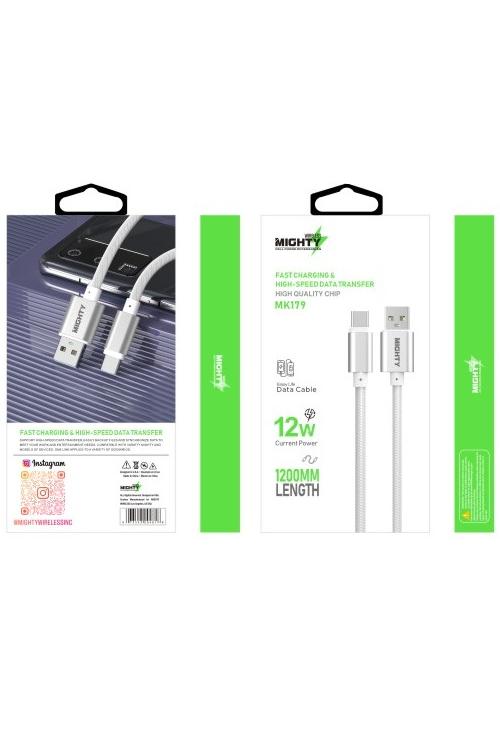 Mighty 4FT Fabric Type-C Cable White MK179