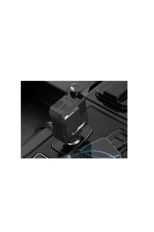 Mighty 65W Fast Charging Retractable 4 In 1 Car Charger MK152