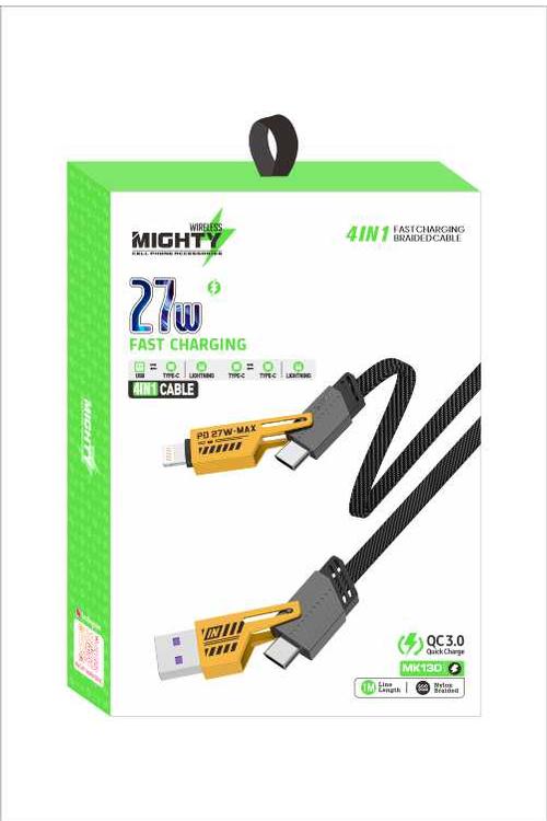 Mighty Fast 27W 4-in-1 Cable MK130