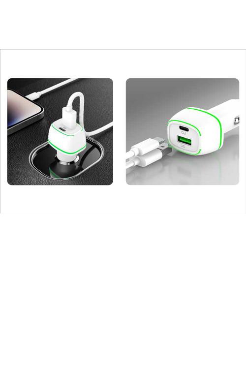 Mighty Fast Charging 36W PD Car Charger with USB Port White MK31
