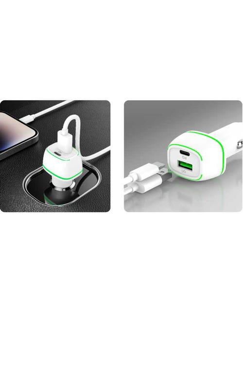Mighty Fast Charging 36W PD Car Charger with USB Port White MK31