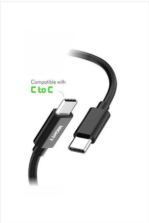 Mighty Fast Charging 5FT Type-C to Type-C Cable Black MK16