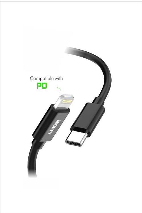 Mighty Fast Charging 5FT Lightning to Type-C Cable Black MK18