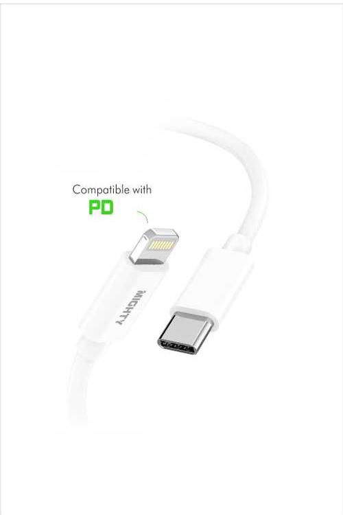 Mighty Fast Charging 5FT Lightning to Type-C Cable White MK17
