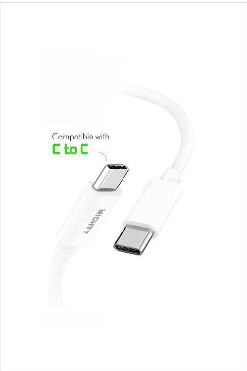 Mighty Fast Charging 5FT Type-C to Type-C Cable White MK15