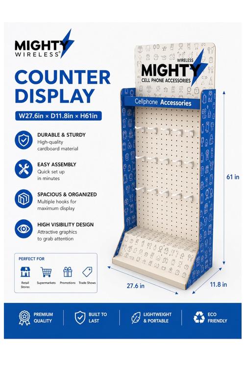Mighty Wireless Counter Display (W27.6inch×D11.8inch×H61in) MWM