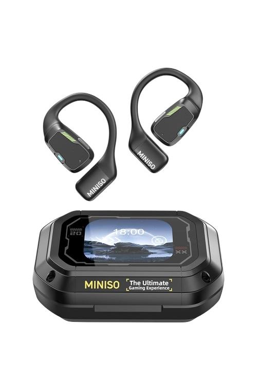 Miniso Open Ear Bluetooth 5.4 Headphones Earbuds Earphones LED Display Black M98