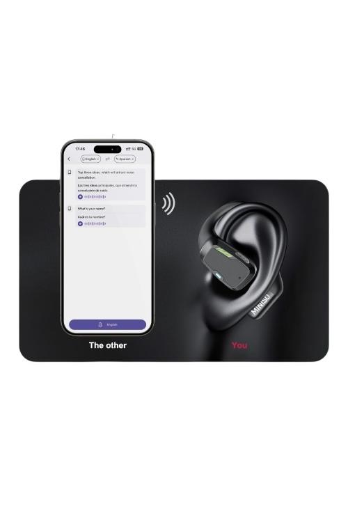 Miniso Open Ear Bluetooth 5.4 Headphones Earbuds Earphones LED Display Black M98