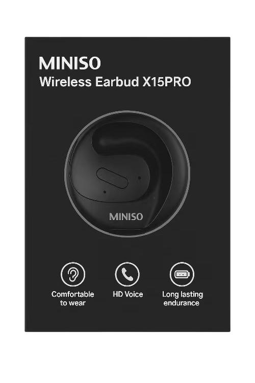 Miniso Translation Earbuds Open Ear Headphone Bluetooth 5.4 OWS AI Headphones Support 148 Languages Wireless Ear Buds with Earhooks IPX5 Waterproof Bluetooth Black X15PRO