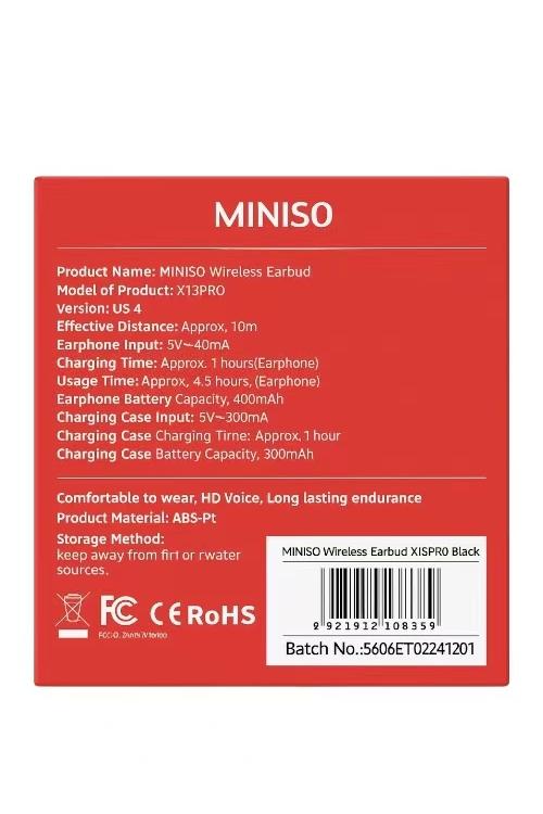 Miniso Translation Earbuds Open Ear Headphone Bluetooth 5.4 OWS AI Headphones Support 148 Languages Wireless Ear Buds with Earhooks IPX5 Waterproof Bluetooth Black X15PRO