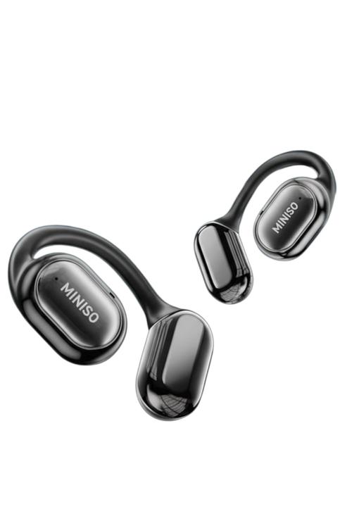 New Miniso Earphone Bluetooth 5.4 Ai Translation Earbuds Real Time Translator Open Ear Earbuds 150 Languages Black MS165