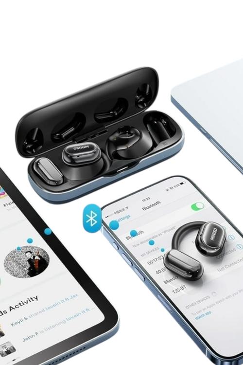New Miniso Earphone Bluetooth 5.4 Ai Translation Earbuds Real Time Translator Open Ear Earbuds 150 Languages Black MS165