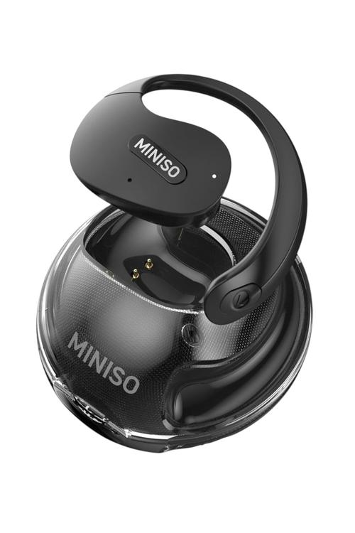 New Miniso Translation Earbuds Open Ear Headphone Bluetooth 5.4 OWS AI Headphones Support 148 Languages Wireless Ear Buds with Earhooks IPX5 Waterproof Bluetooth Black X15PRO