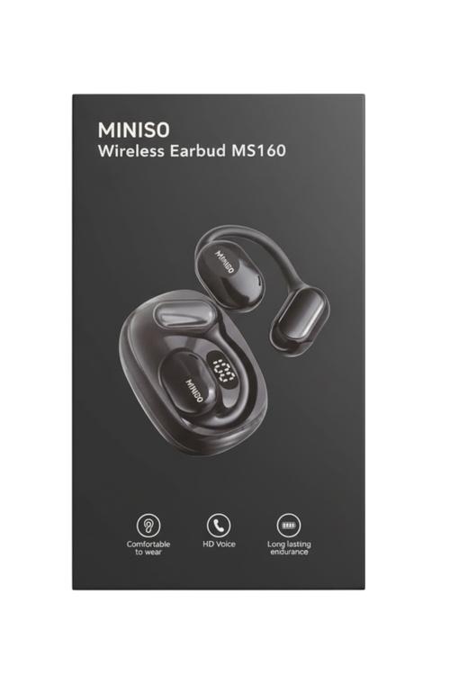 New Miniso Wireless Earbuds Bluetooth Headphones with Charging Case, HD Voice, Comfortable Fit, Long Battery Life, Touch Control Black MS160