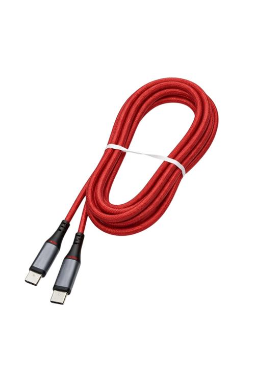 Nylon Braided Charging Cable Heavy-Duty Fast Charge Blue, Red, Black