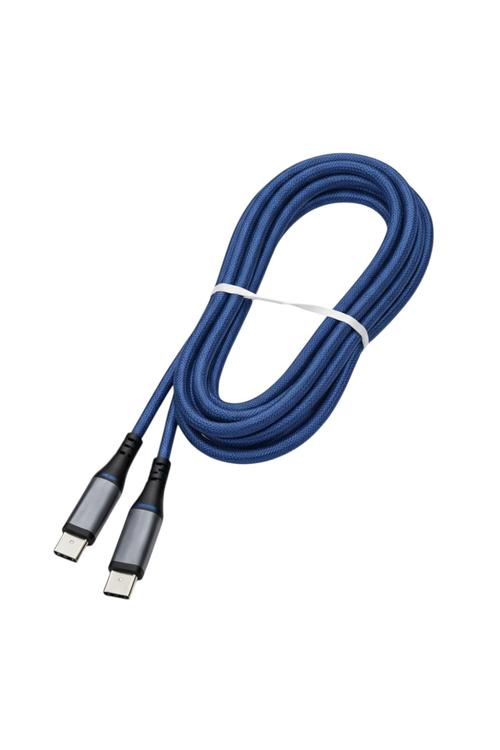 Nylon Braided Charging Cable Heavy-Duty Fast Charge Blue, Red, Black
