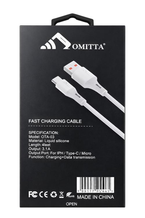 Omitta 3.1A Fast Charging 4FT USB-A to Type-C