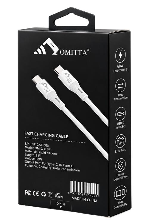 Omitta 60W Fast Charging 8FT USB-C to USB-C Cable OMCC