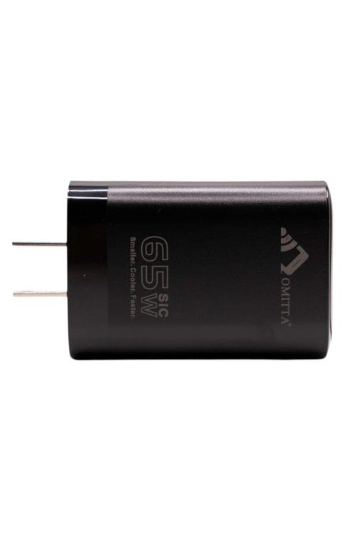 Omitta 65W SiC Fast Charger with Dual USB-C PD and USB-A QC3.0