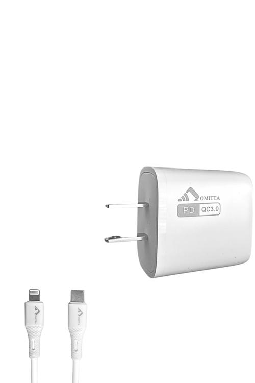 Omitta Dual Port 30W Fast Charging Combo Wall Charger with Lightning Cable