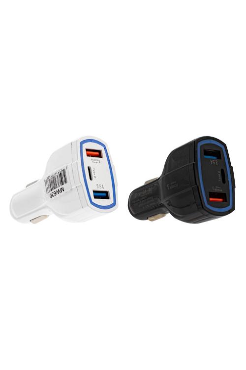 PD Car Charger with Dual USB Port