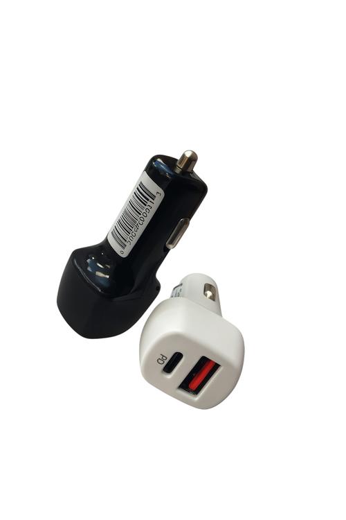 PD Car Charger with USB and Type-C Port PD10