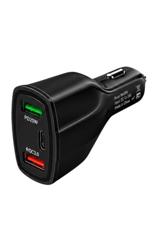 PD Multiple Port USB Car Charger Black MW899