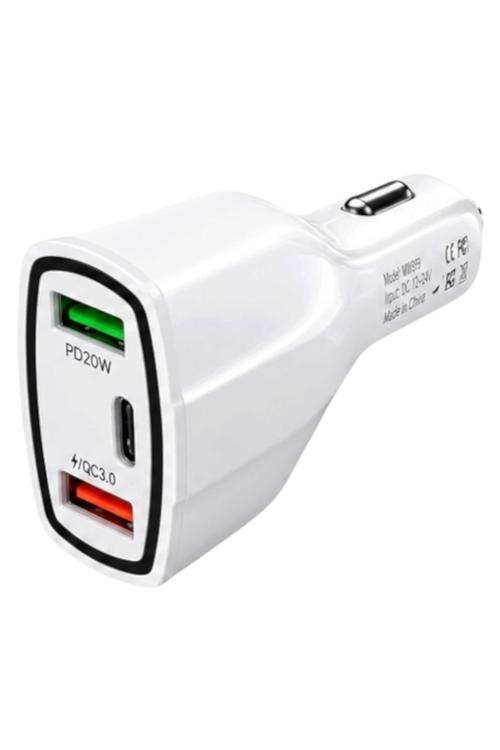PD Multiple Port USB Car Charger White MW899 