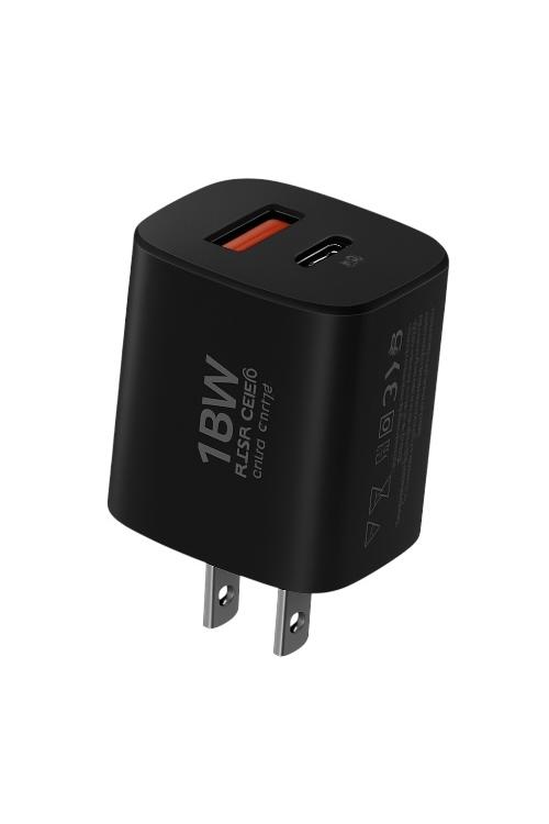 PD Wall Charger With USB Black PD02