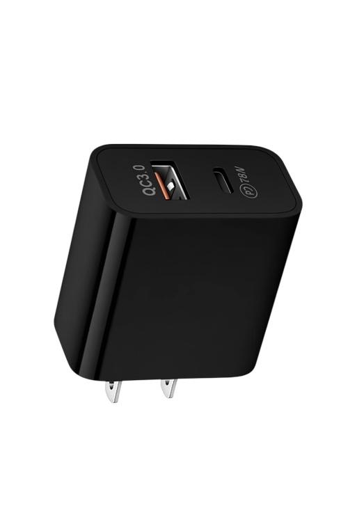 PD Wall Charger With USB Black PD02