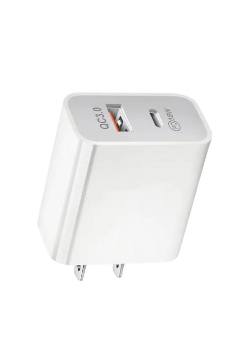 PD Wall Charger With USB White PD02