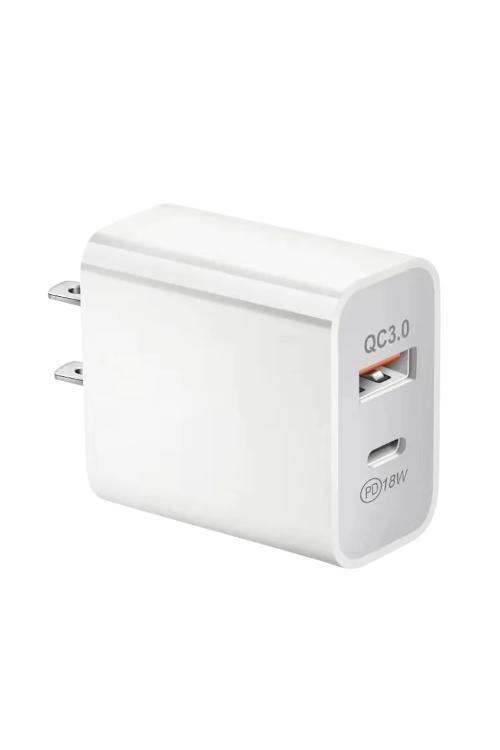 PD Wall Charger With USB White PD02