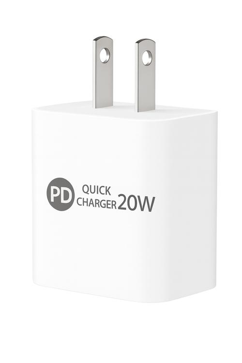 PD Wall Charger with USB and Type-C Port PD20 White