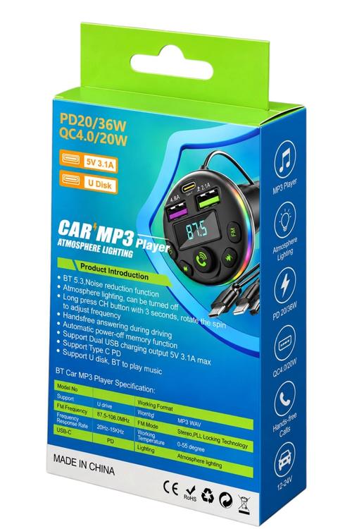 Portable 10000 mAh Super Fast Charging Power Bank with 4 Built-In Cables Black