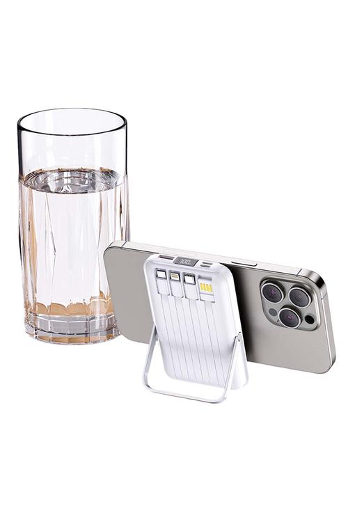 Portable Magnetic Wireless Power Bank 10000mAh with Built-In Charging Cables White ,Black ,Blue ,Purple MW917