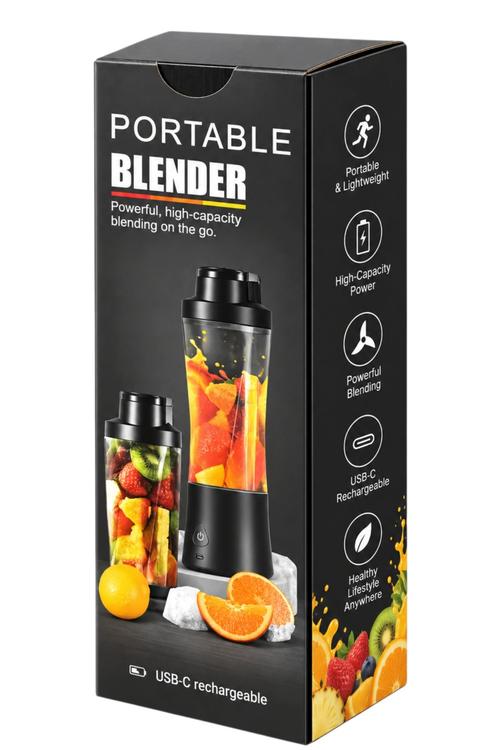 Portable USB-C Rechargeable Blender for Smoothies and Shakes 600ml