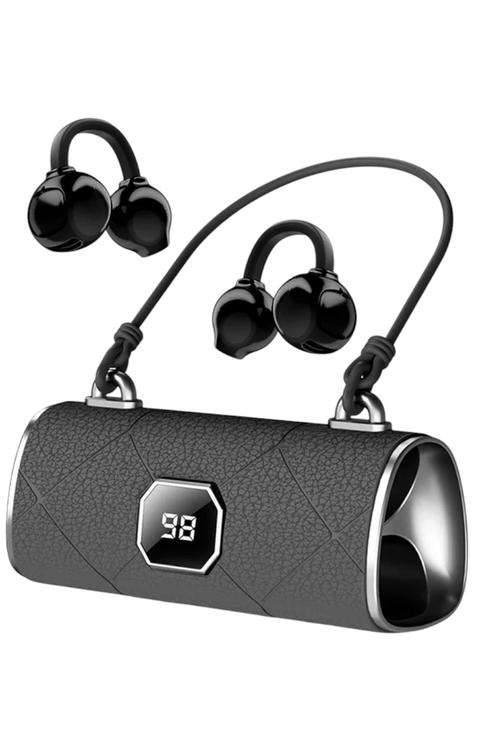 QFX Dynamic Sound Bluetooth 5.4 TWS Earbuds with LED Digital Charging Case, Touch Controls Black HPE310