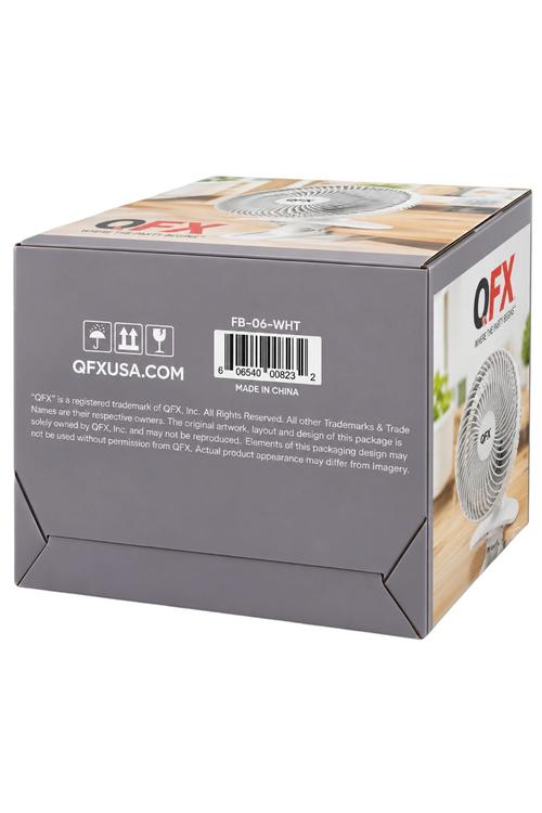 QFX Rechargeable 2in1 Clip and Desk Fan, White FB06WHT