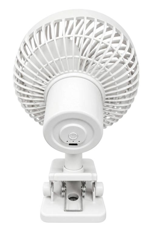 QFX Rechargeable 2in1 Clip and Desk Fan, White FB06WHT