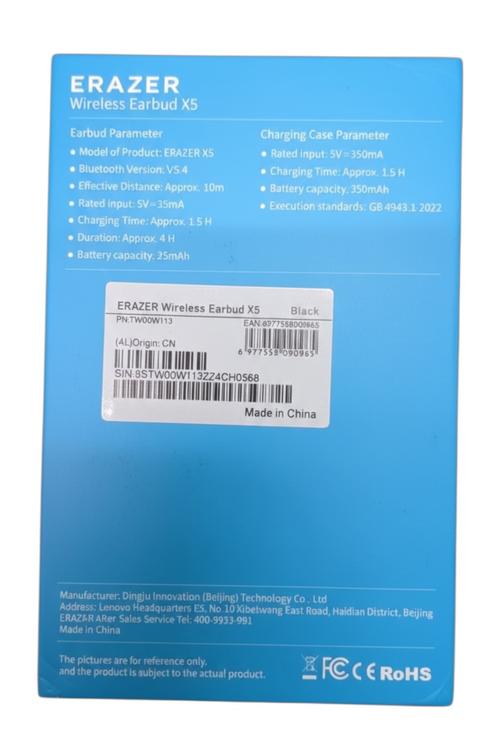 Refurbished Erazer Wireless Earbuds Open Ear Headset Black X5