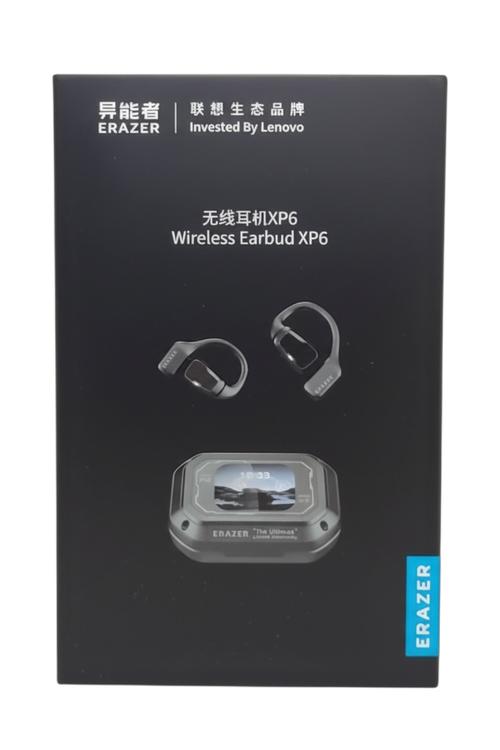 Refurbished Erazer Wireless Earbuds with Charging Case Long Battery Life, Sports Ear-Hook Design, Built-in Display Charging Case Black XP6