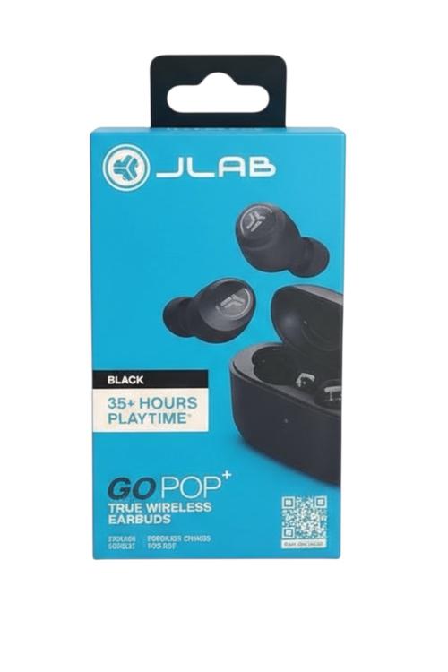 Refurbished Jlab Go Pop Plus True Wireless Earbuds Bluetooth Earbuds with Microphone USB-C Charging Case Dual Connect EQ3 Sound Black POP
