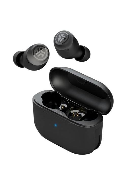 Refurbished Jlab Go Pop Plus True Wireless Earbuds Bluetooth Earbuds with Microphone USB-C Charging Case Dual Connect EQ3 Sound Black POP